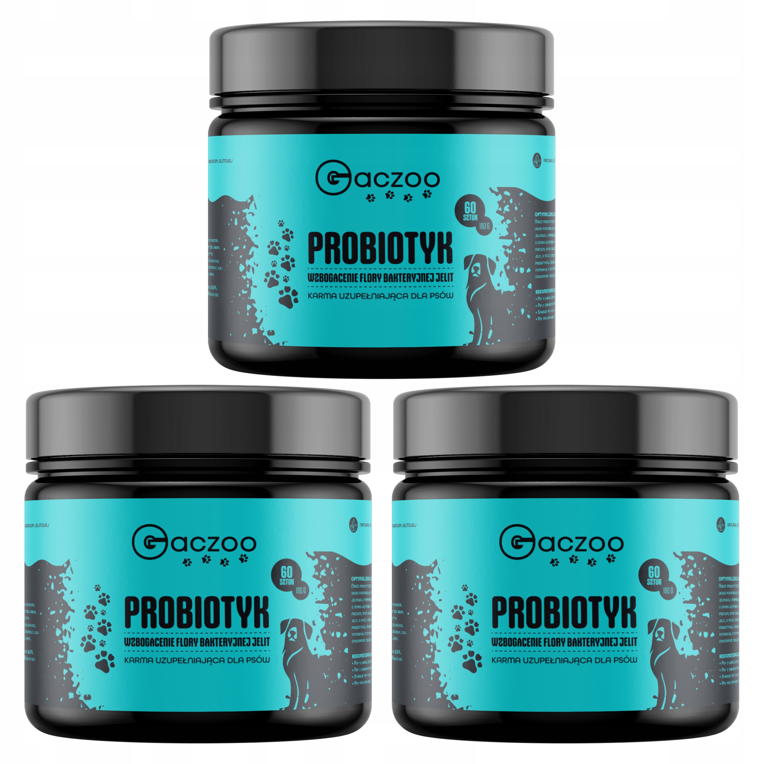 Levně Doplněk probiotik pro psa Gaczoo 180 ks 3 x 180 g zdravá lahůdka