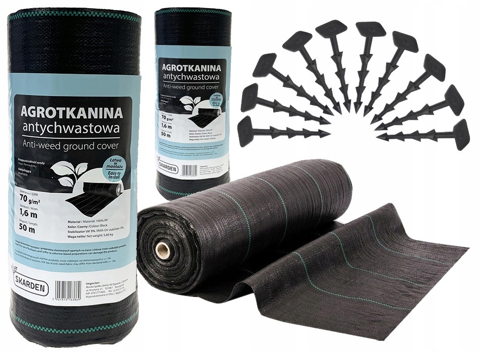 

Gruba Agrowłóknina 70g Agrotkanina 1,6x100m +kołki
