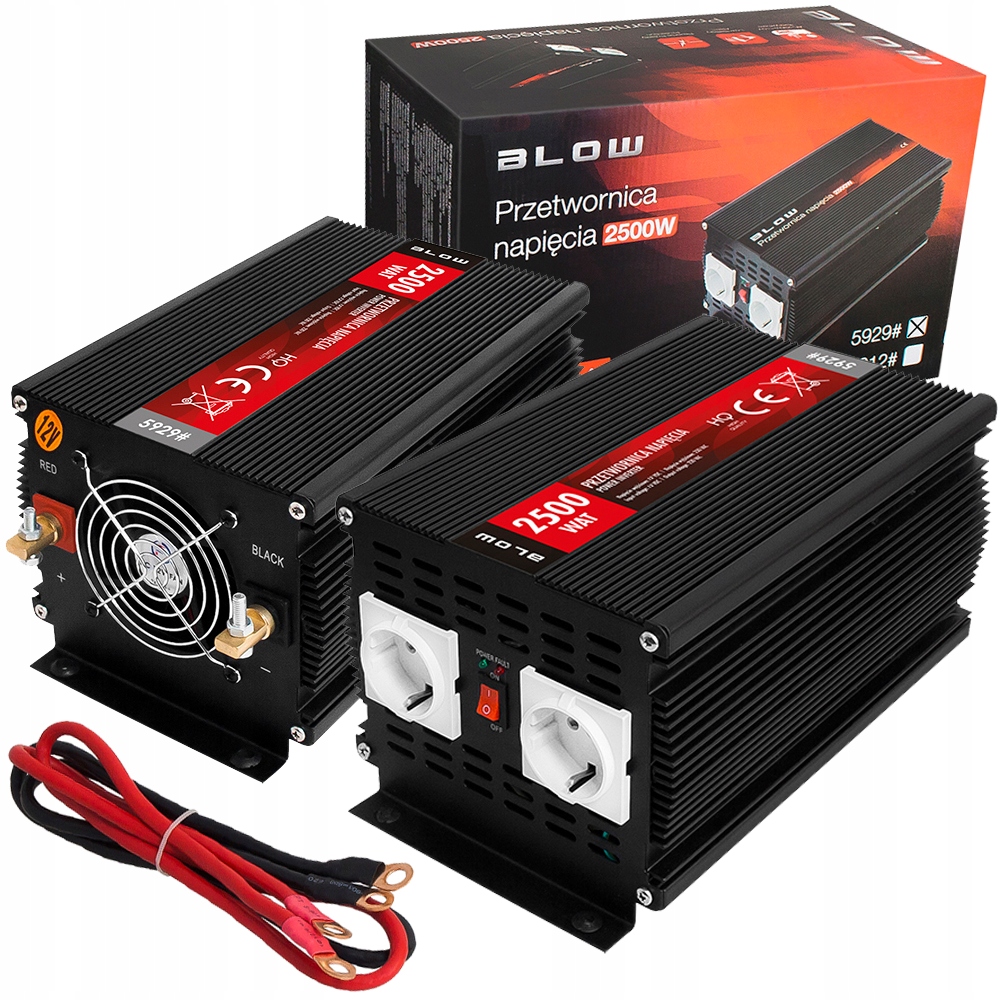 PRZETWORNICA NAPIĘCIA SAMOCHODOWA 12V/230V 2500W