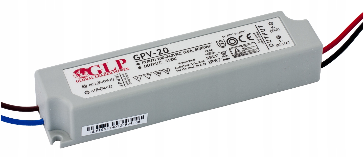 Zasilacz 5V LED DC do taśm 15W 3A WODOORPONY IP67 transformator hermetyczny