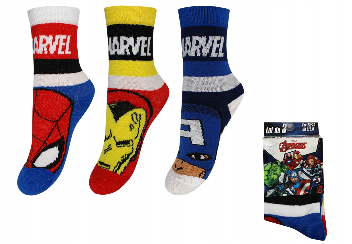 

Avengers Marvel Skarpetki Dziecięce 3-PAK 31/34
