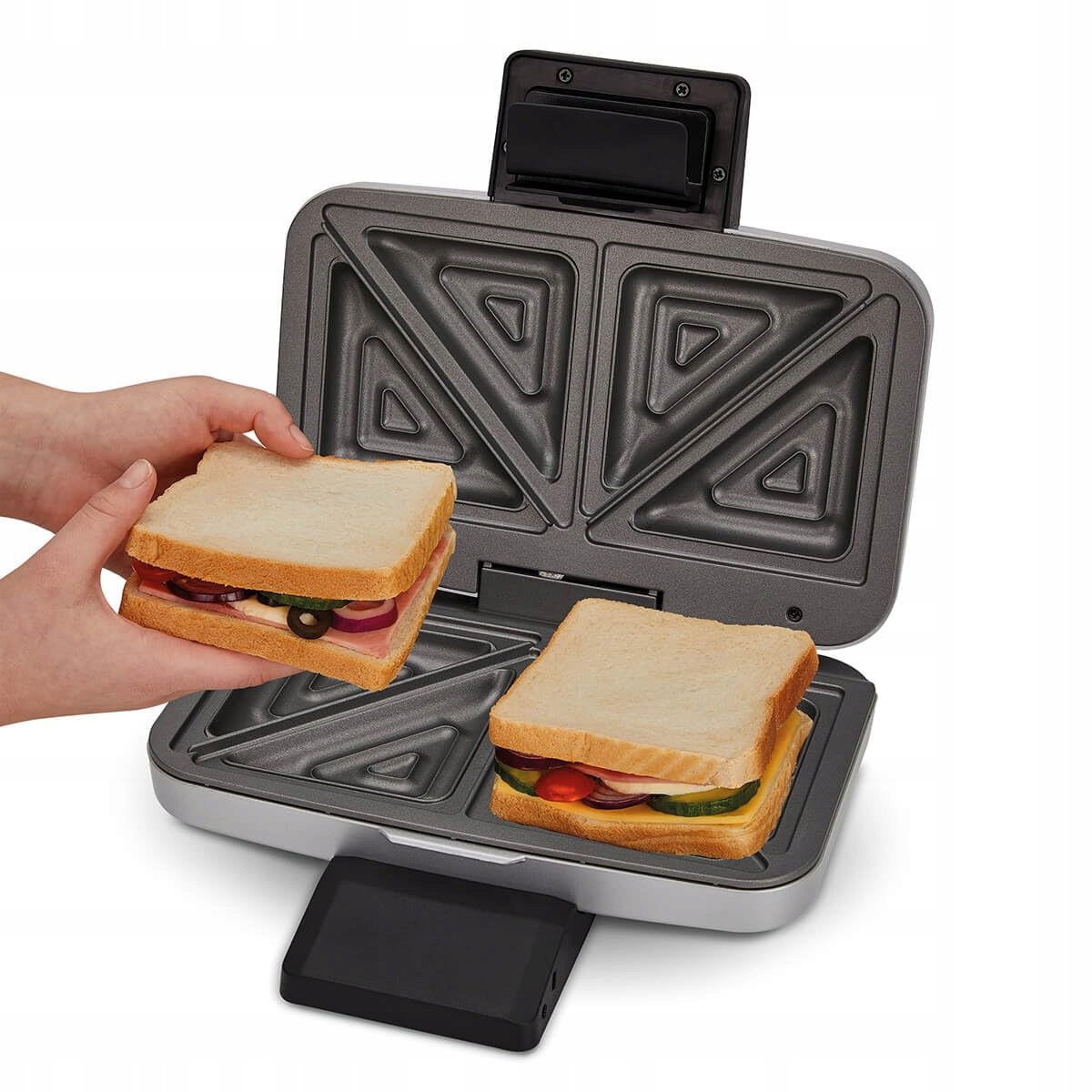 CLOER Sandwichmaker 900W Dla 2 Tostów XXL Srebrny — miniatura 5
