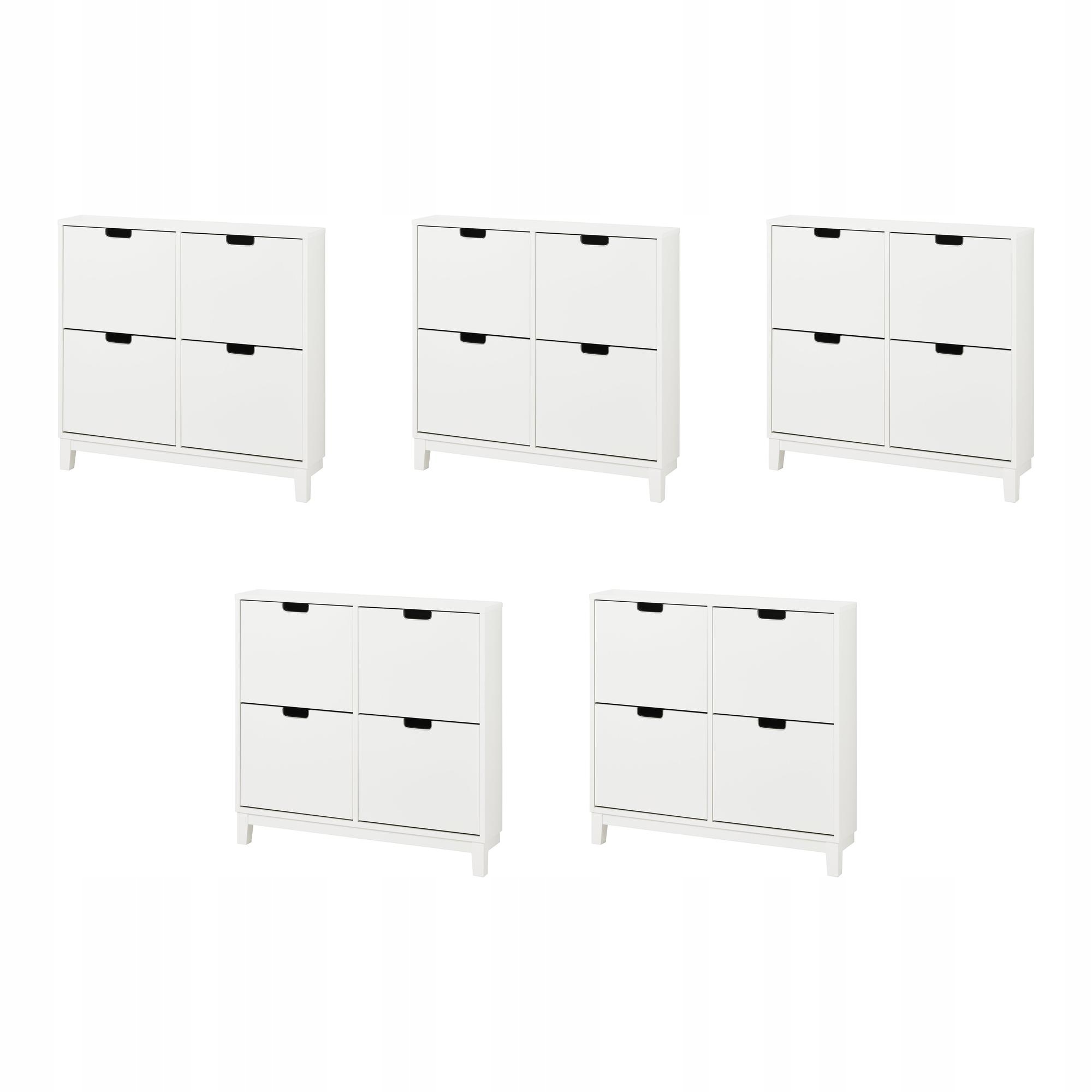 5 szt. Szafka na buty 4 przegrody biały 96x17x90 cm Stall