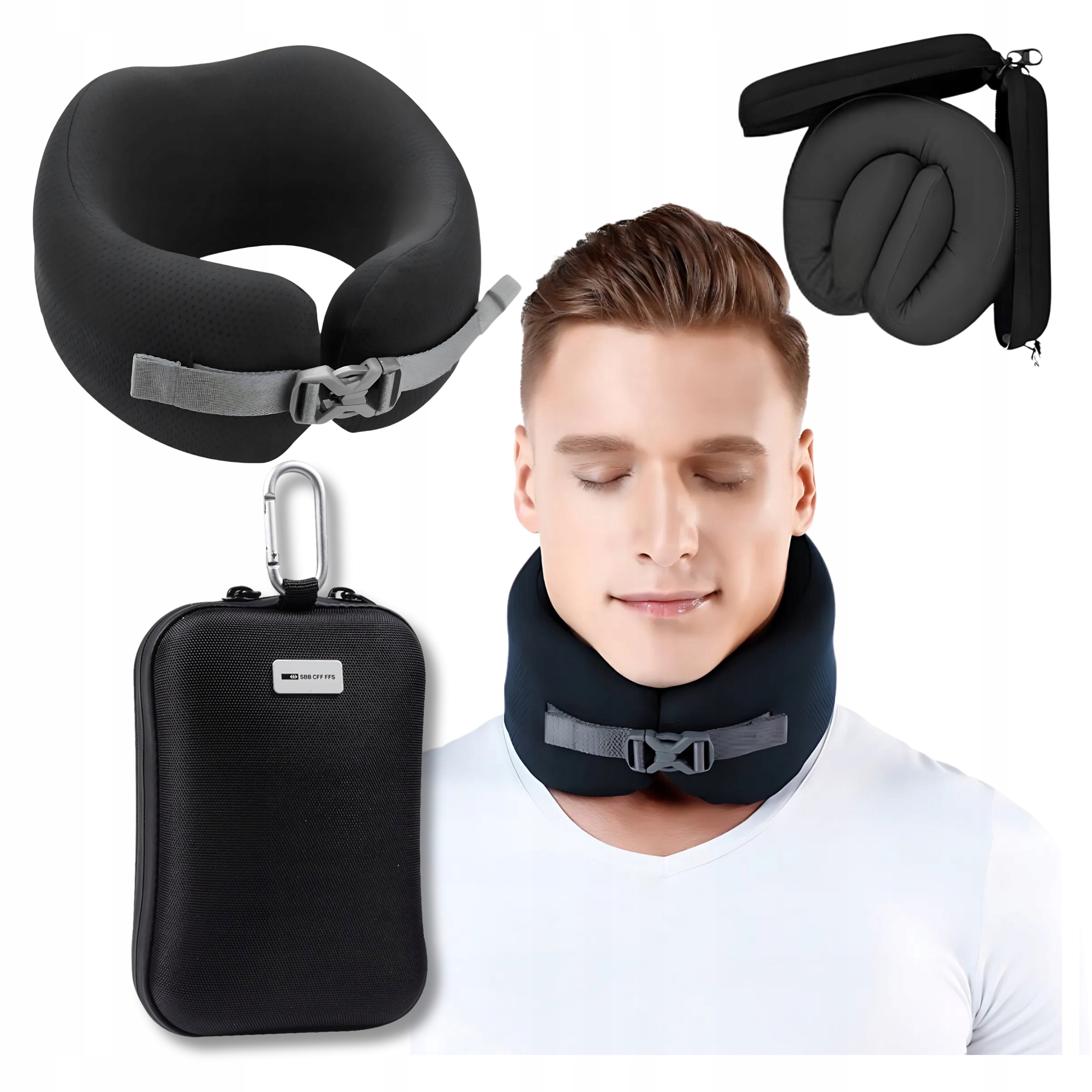 Polštář na krk Rogal Turistická pěna pro letadlo Memory je pohodlná