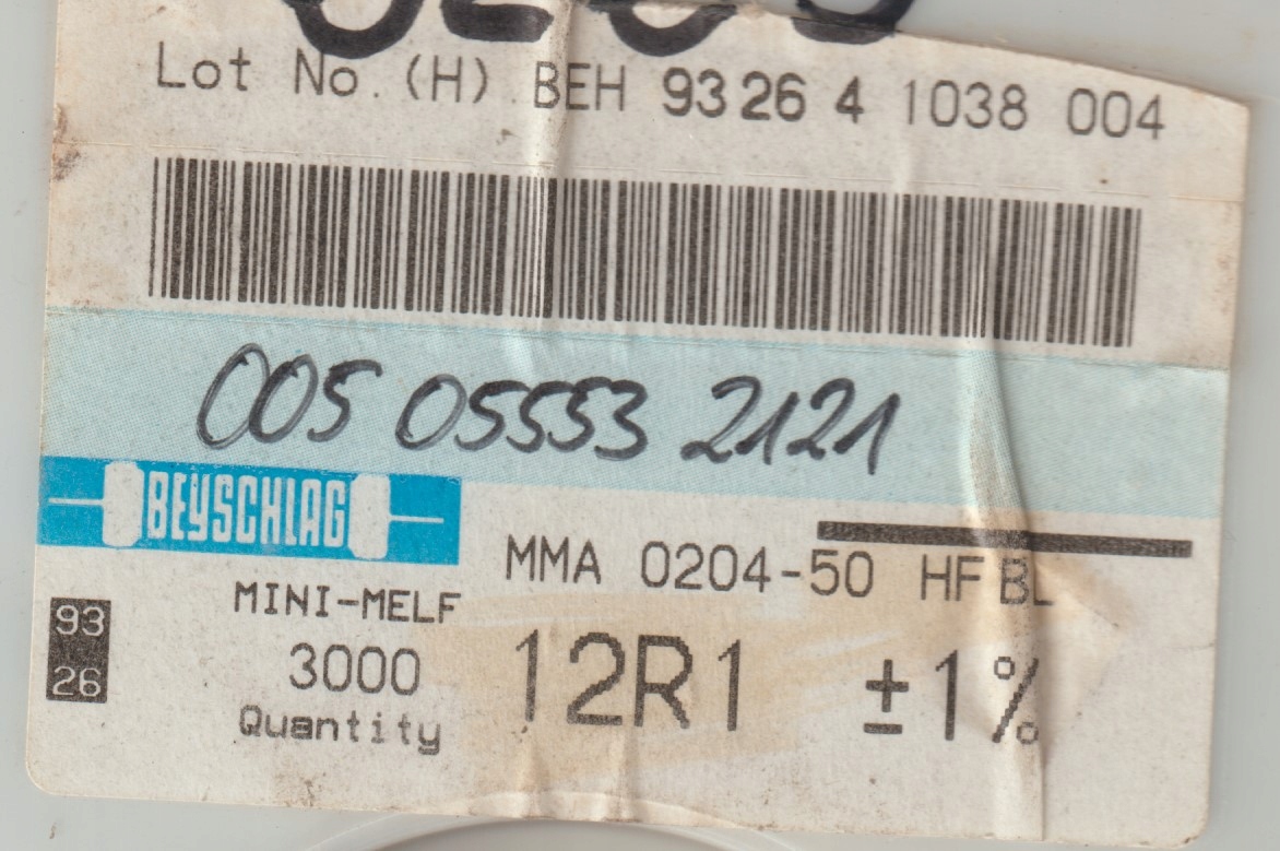 [20szt] 12R1 1% 50ppm rezystor Smd mmelf MMA0204HF Beyschlag high frequency