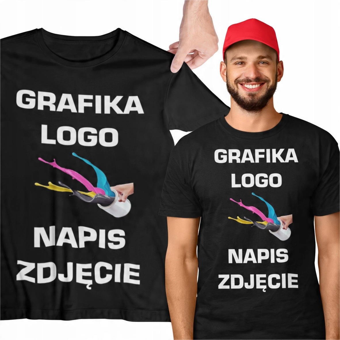 

Koszulka Męska z własnym nadrukiem A4 Dtg 3XL Cz.