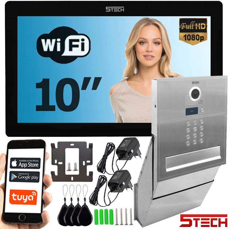 Wideodomofon 5tech Skrzynka na listy WI-Fi Verus Ips 10" Czytnik Szyfrator