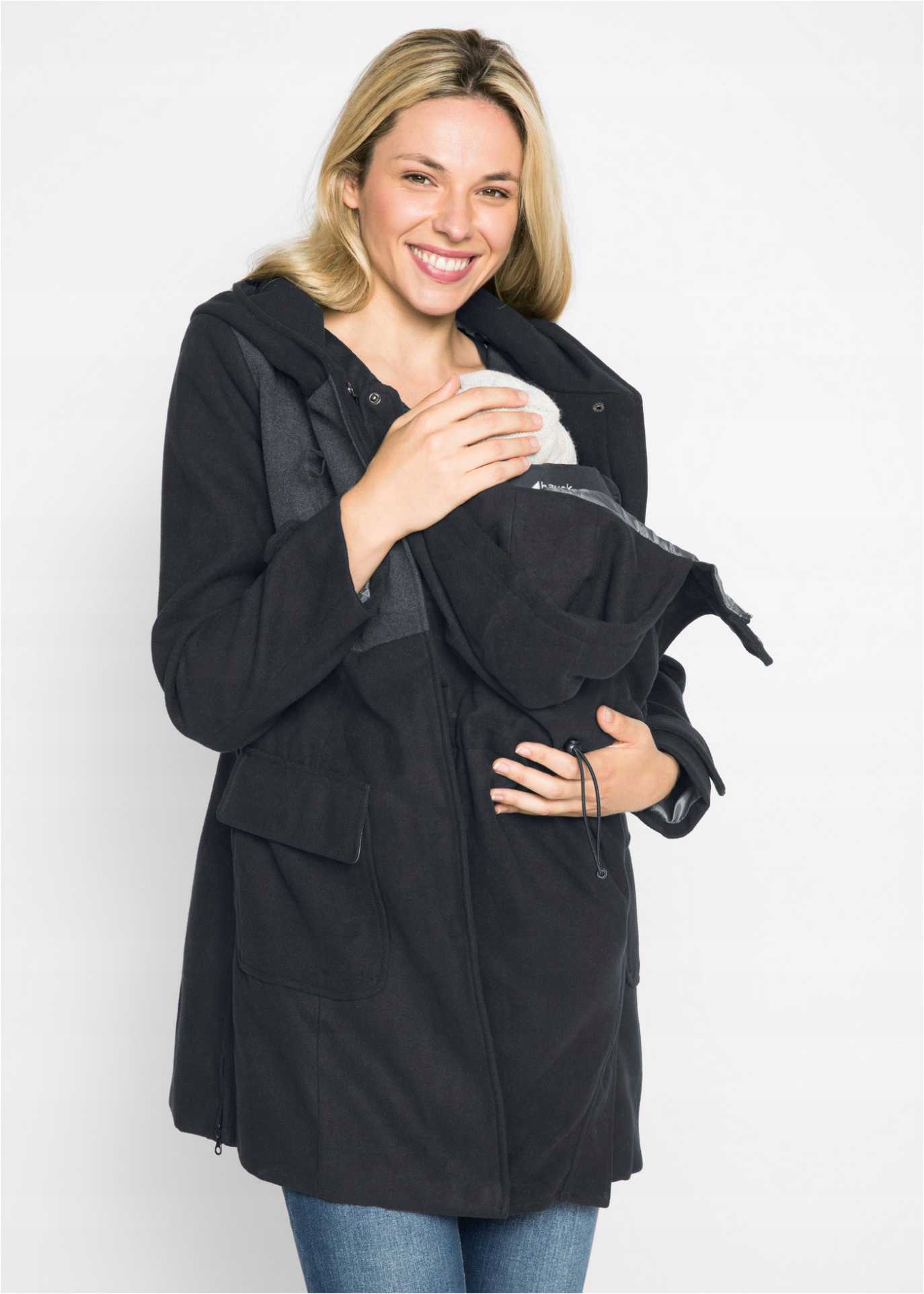 M3_KURTKA CIĄŻOWA ZE WSTAWKA KAPTUR PŁASZCZ_48 Marka Bonprix