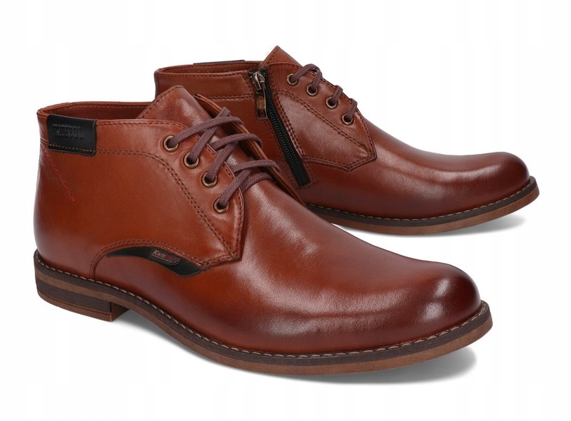 SZTYBLETY BUTY ZIMOWE POLSKIE SKÓRA 137/C1 BRĄZOWY 42