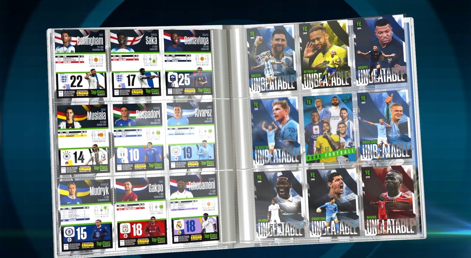 KARTY PIŁKARSKIE DO ALBUMU PANINI TOP CLASS 2023 SASZETKA 4+1 GRATIS Stan opakowania oryginalne