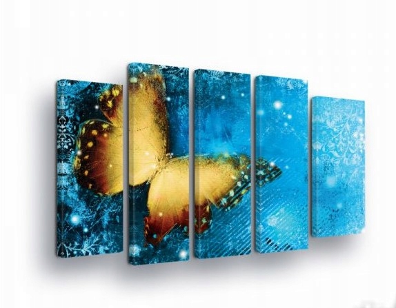 Obraz 150x100 Motýľ krídla motýľa modrý zlatý lesk abstrakcia príroda