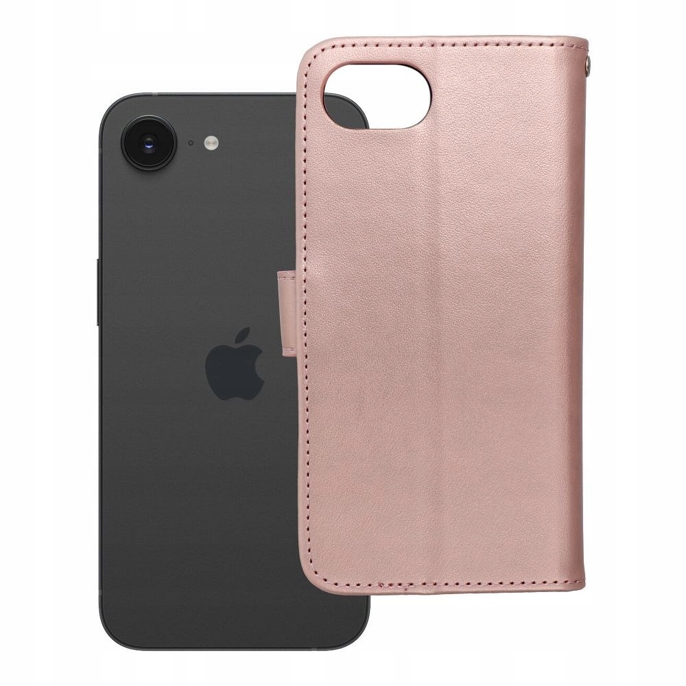 Etui z klapką na iPhone 16e (se 4 2025) Mezzo Book teddy bear złoto-różowe