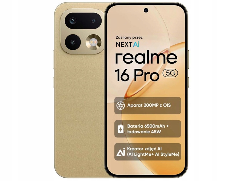 Smartfon Realme 16 Pro 5G 8/256GB 6.78" 144Hz Złoty