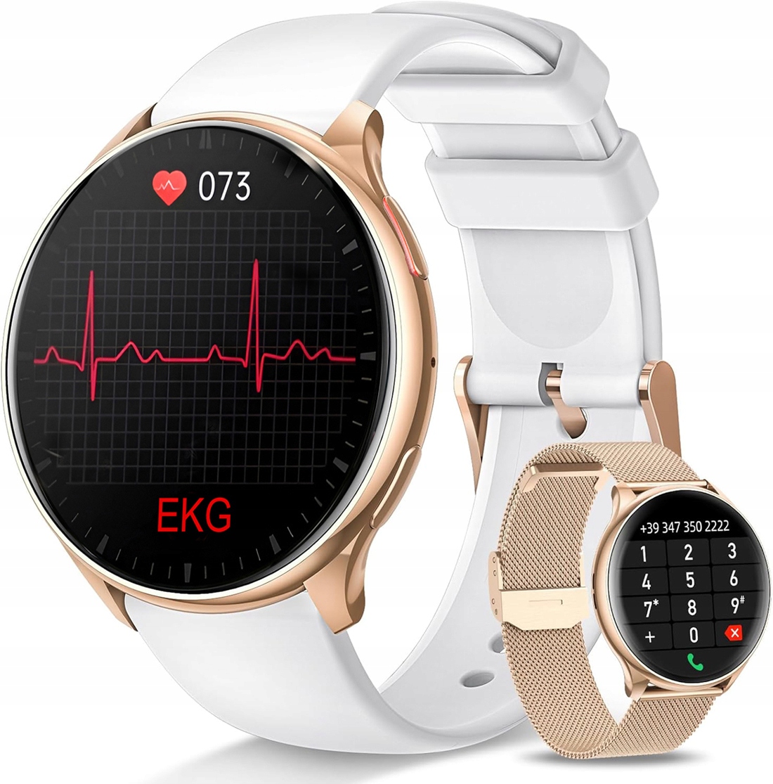 SmartWatch Ekg Zegarek Damski Bmi Pomiar Glukozy Amoled Rozmowy Ciśnienie