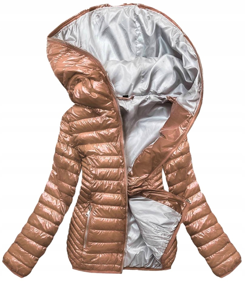 Pikovaná Bunda Kapuce B9752 Zlatá M (38)