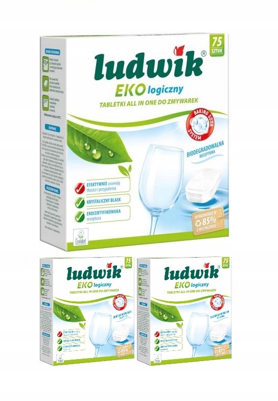 3 x Ludwik Tabletki Do Zmywarki Eko 75 Szt All In One Ekologiczne