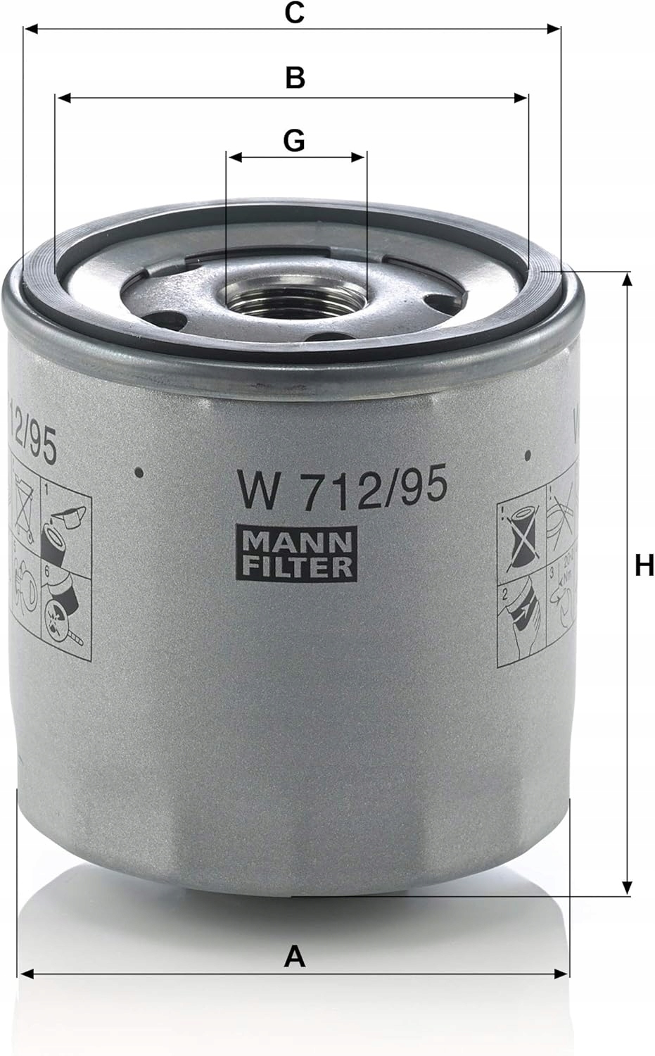 Filtr oleju Mann-Filter W 712/95 Producent części Mann-Filter