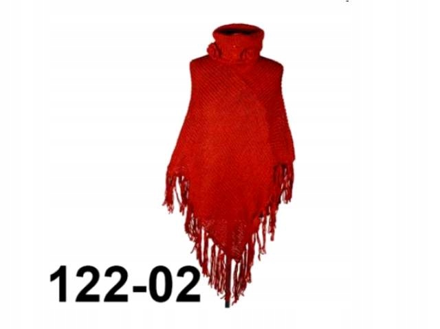 PONCZO Z GOLFEM KOC NARZUTKA FRĘDZLE OTULACZ R. UNIWERSALNY - 122-02