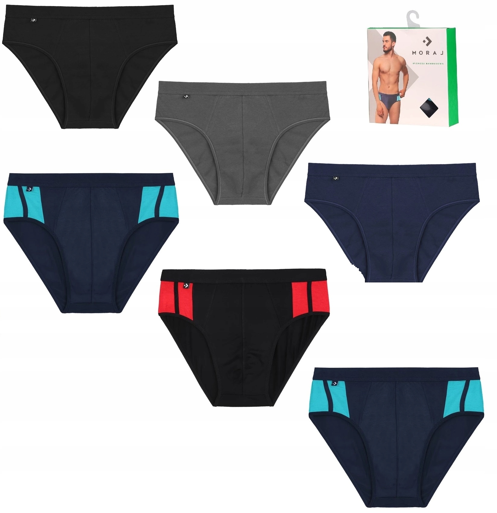 6 x Slipy Męskie Moraj Bambusowe 3XL