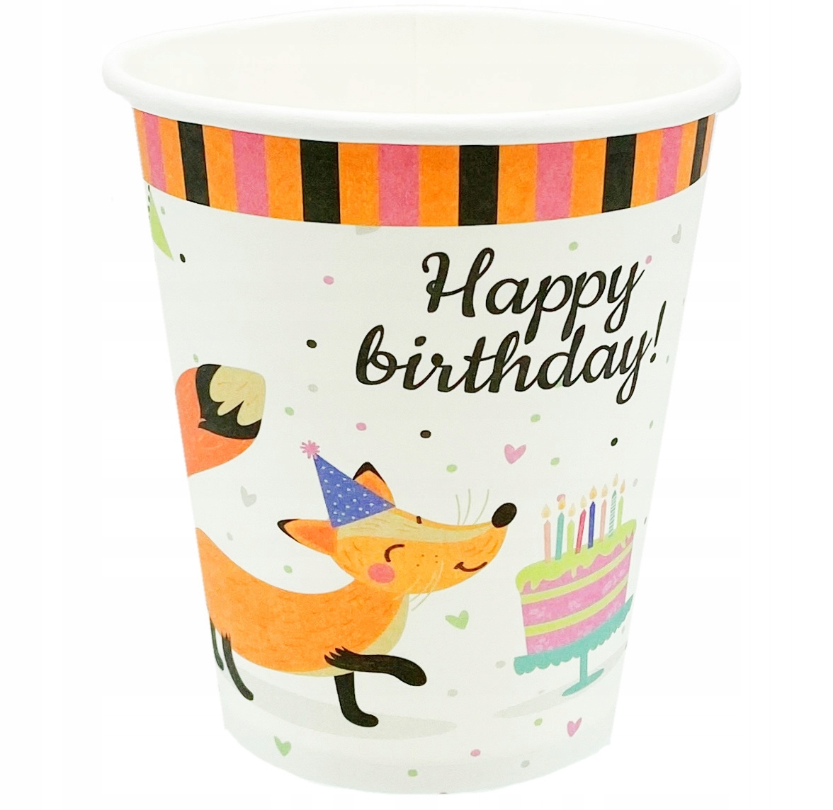 KUBECZKI papierowe kubki LIS LISEK BIRTHDAY 6SZT
