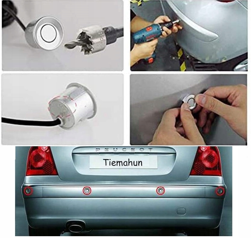 8 Czujników Parkowania Cofania LED LCD PARKTRONIC Marka inna