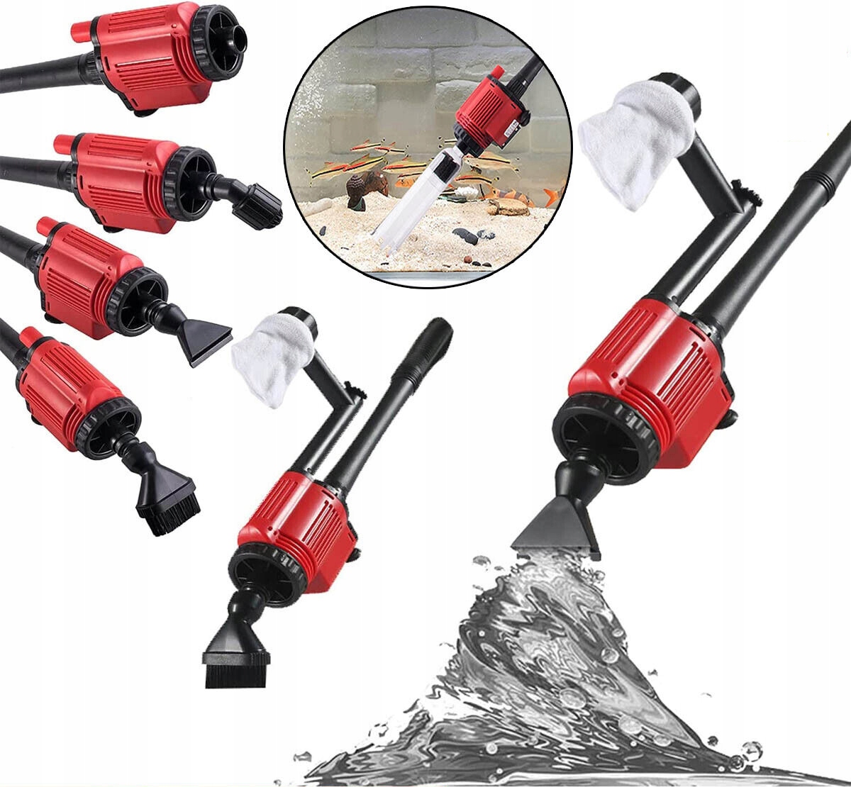 Levně 6 V 1 Elektrický Vysavač Pro Akvárium 220V 1800L/H 28W