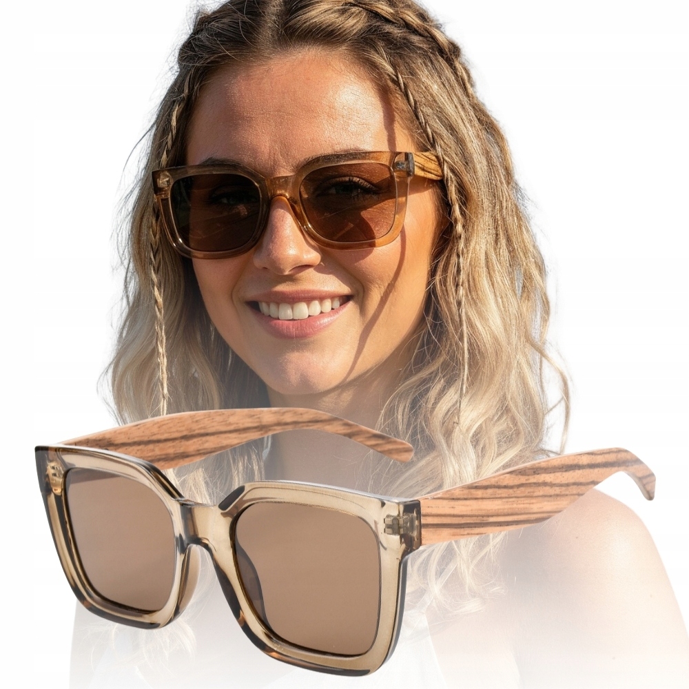 Okulary przeciwsłoneczne Gepetto Polare Taupe z polaryzacją, UV400 i etui