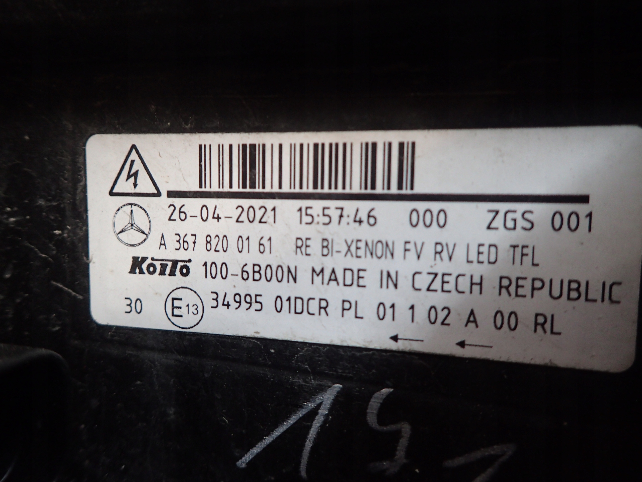 light front right MERCEDES ACTROS W961 MP4 XENON