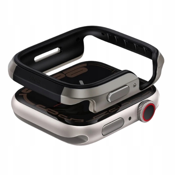 Uniq etui Valencia Apple Watch Series 46mm srebrny/titanium silver