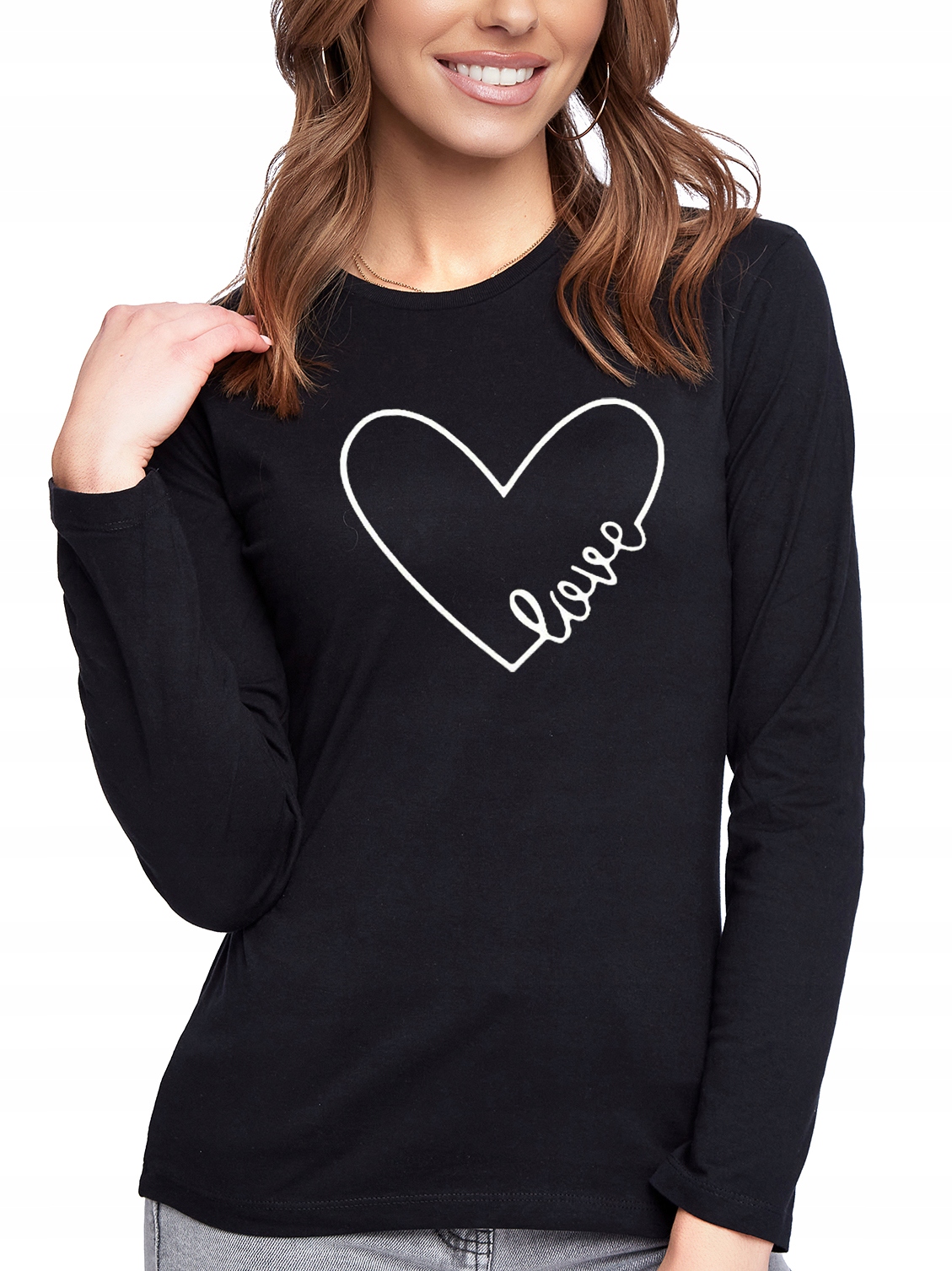 BLUZKA KOSZULKA DAMSKA Z NADRUKIEM Serce HIT XL