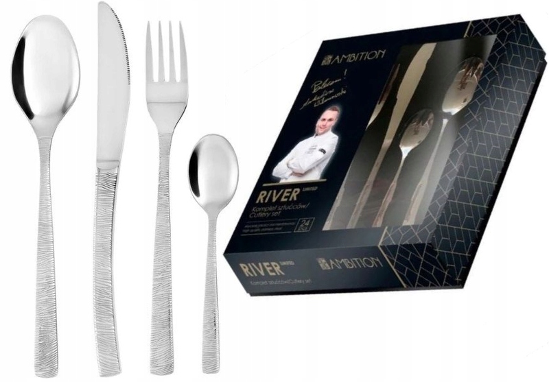 

Ambition 24 Modern Sztućce River Komplet Na 6 Osób