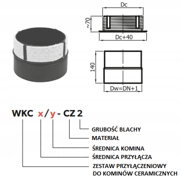 Вставка для дымохода fi 160/180 мм Darco Марка Darco