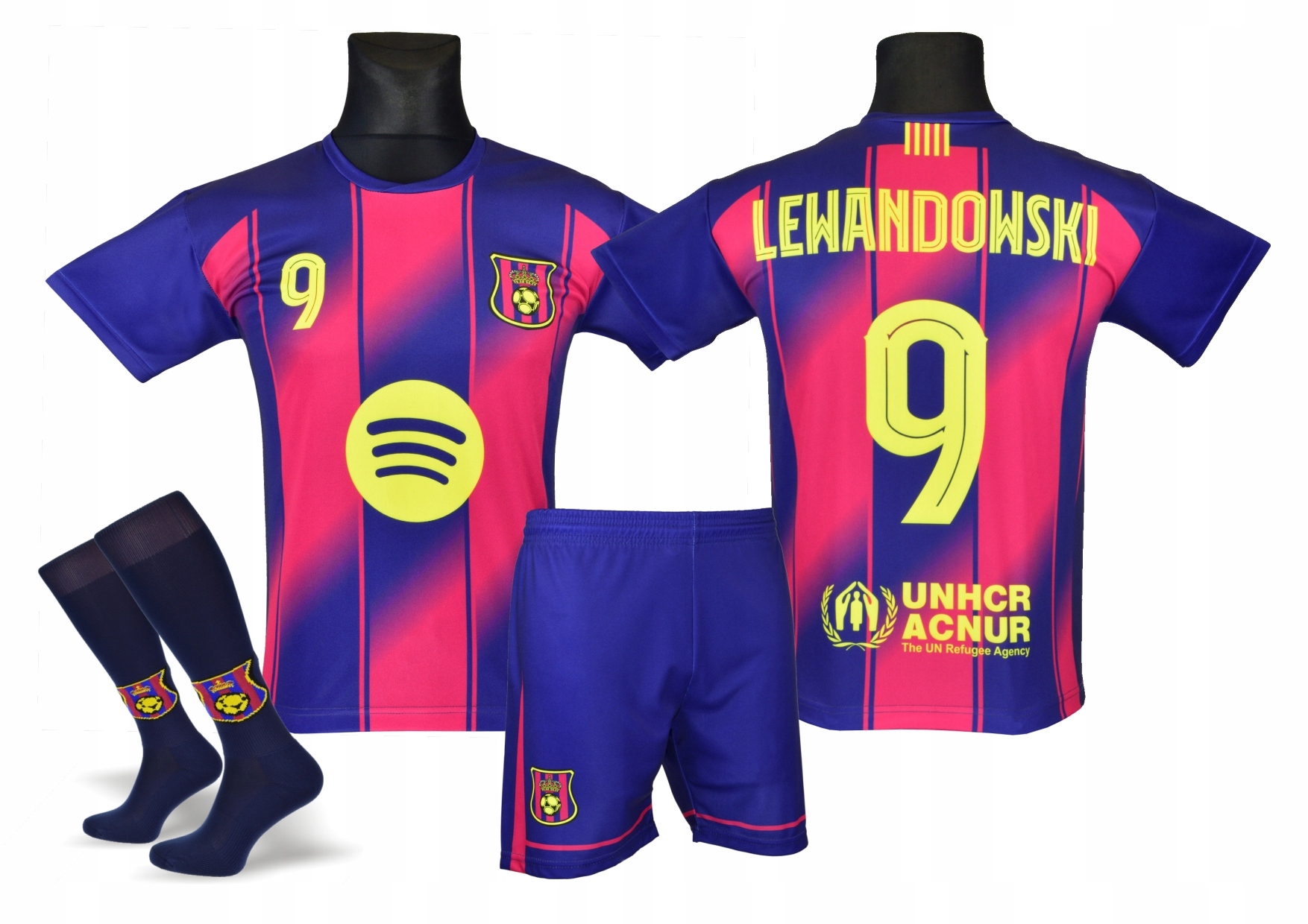Lewandowski Barcelona koszulka spodenki getry rozmiar 160 S