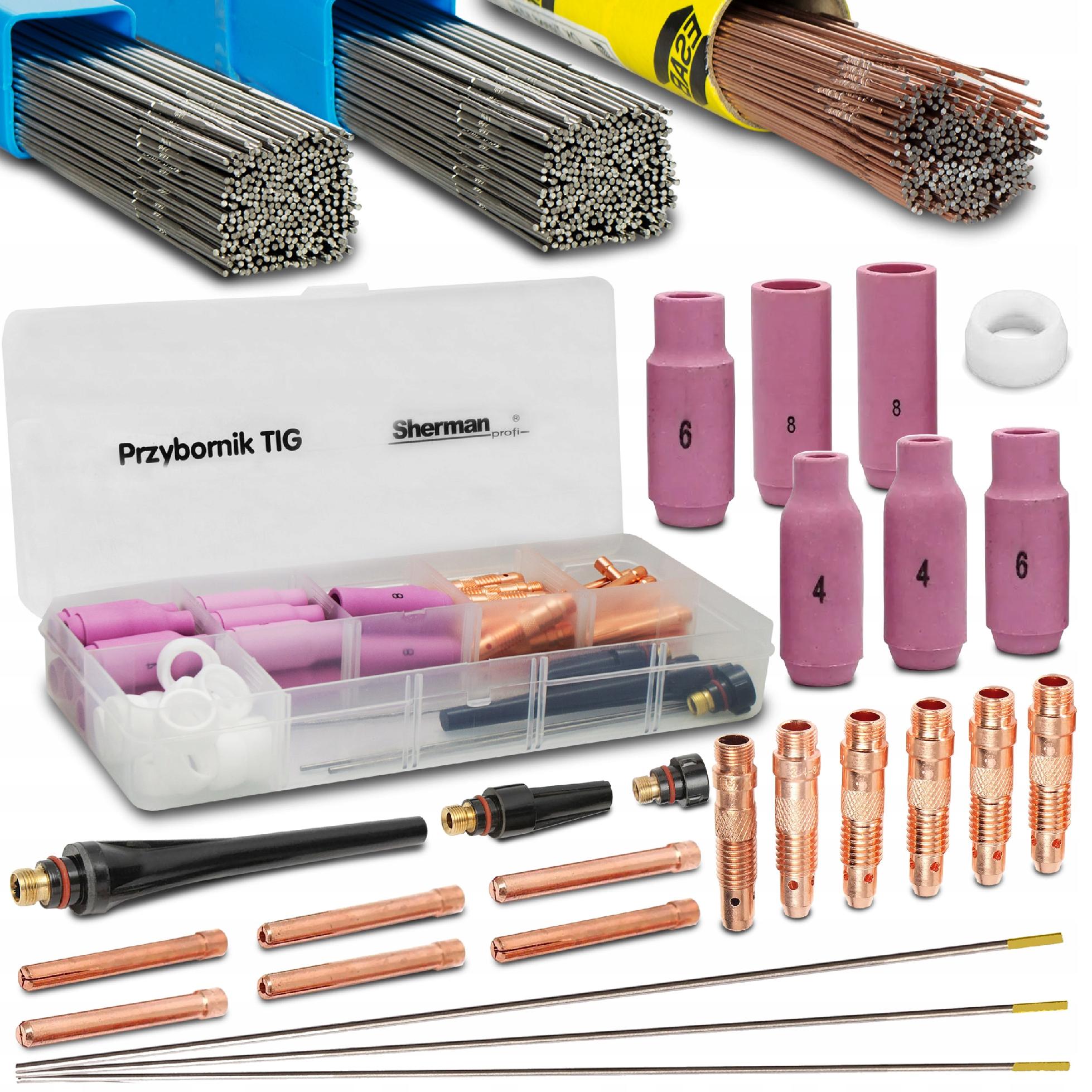 Set Tig Ac DC dráty elektrodové trysky Alsi Almg