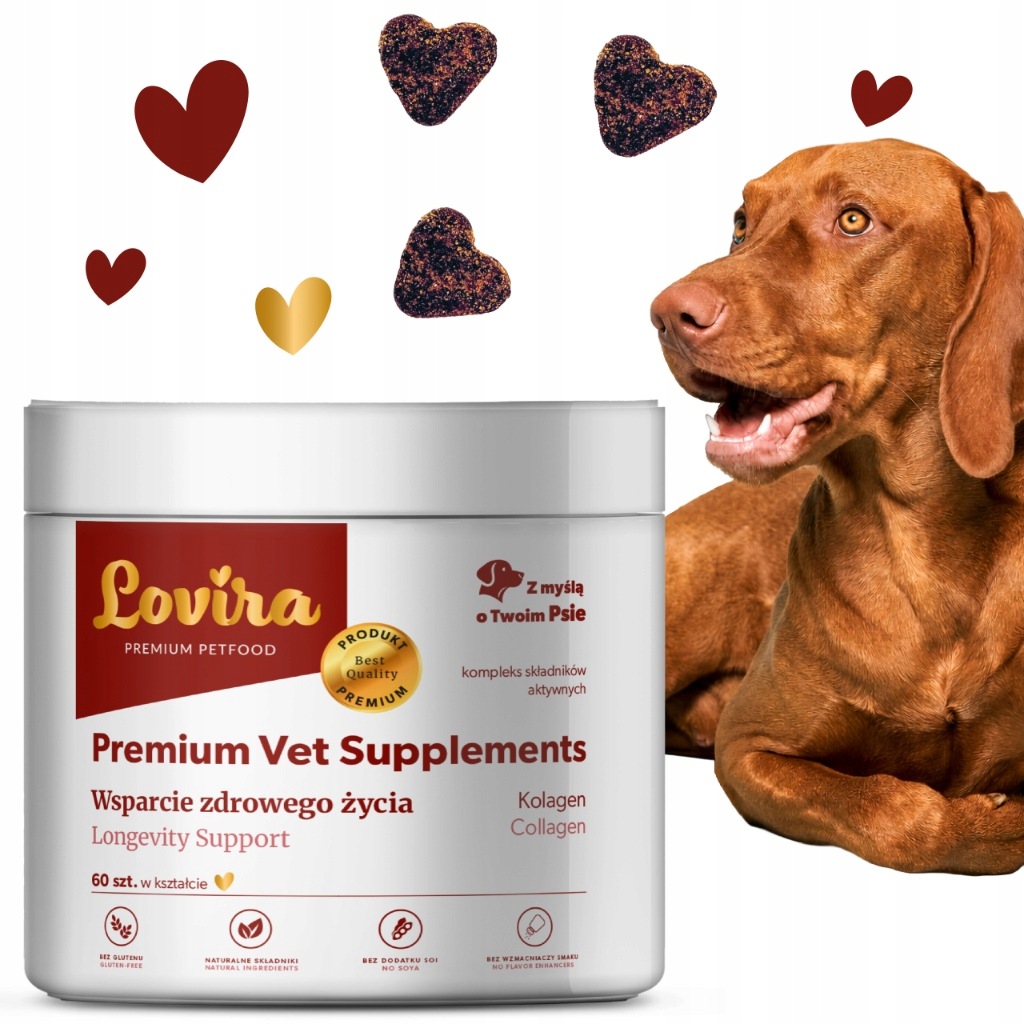 Doplňky pro psa Senior 60 ks Lososový olej Lovira Pochoutky Vitamíny