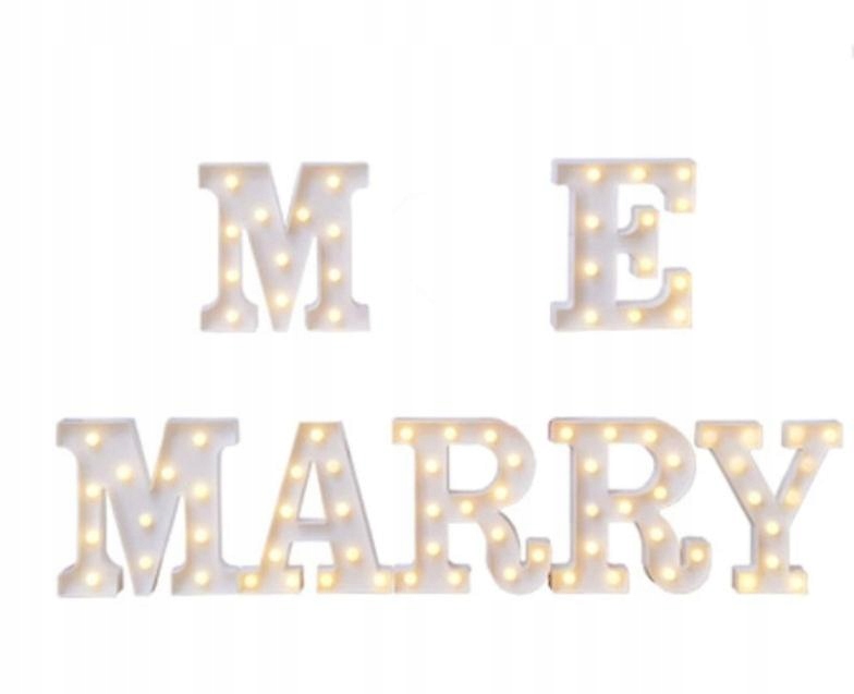 

Duży Świecący Led Napis Marry Me Oświadczyny