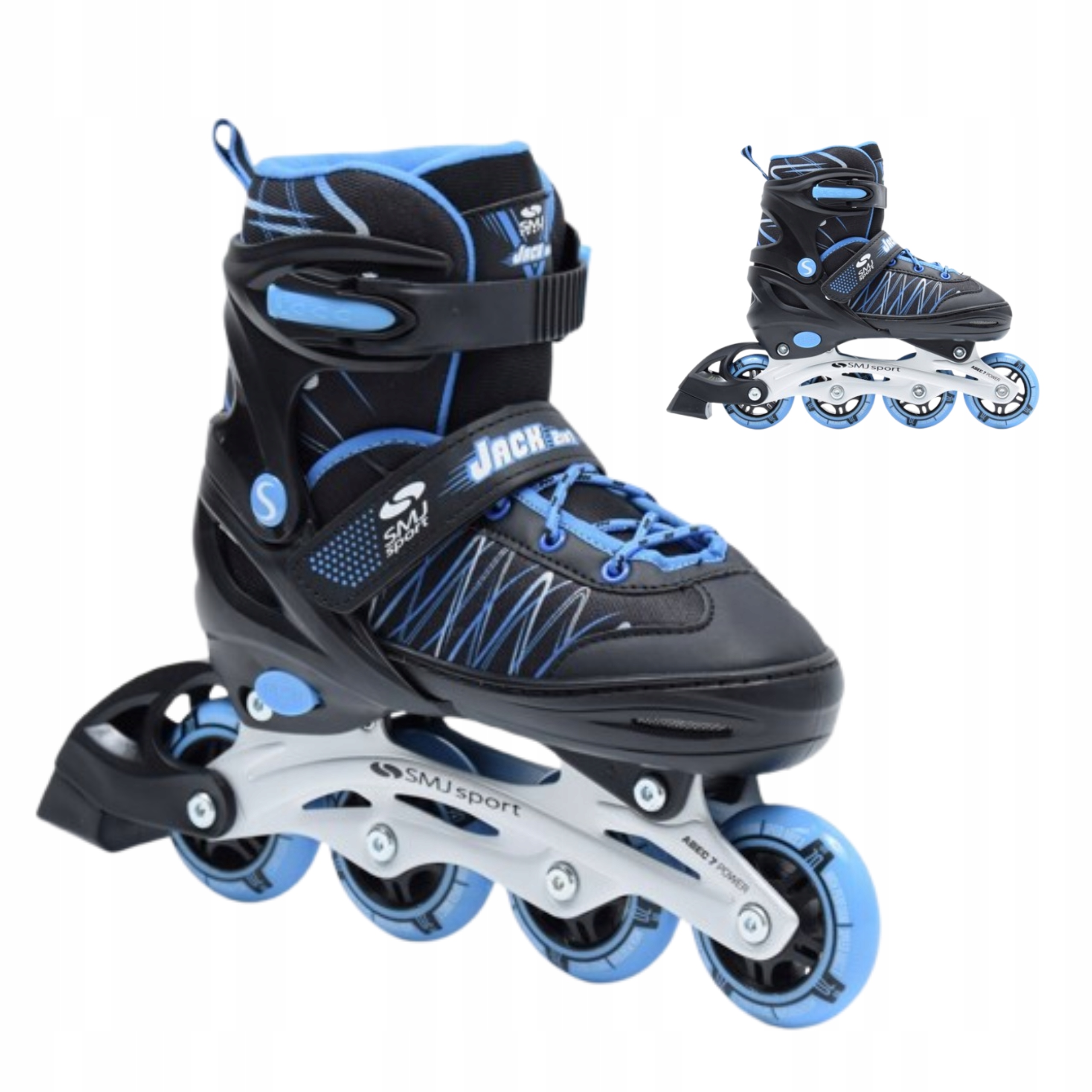 Brusle 2v1 2v1 nastavitelné modré kaučukové ložisko 30-33 hokej Smj sport