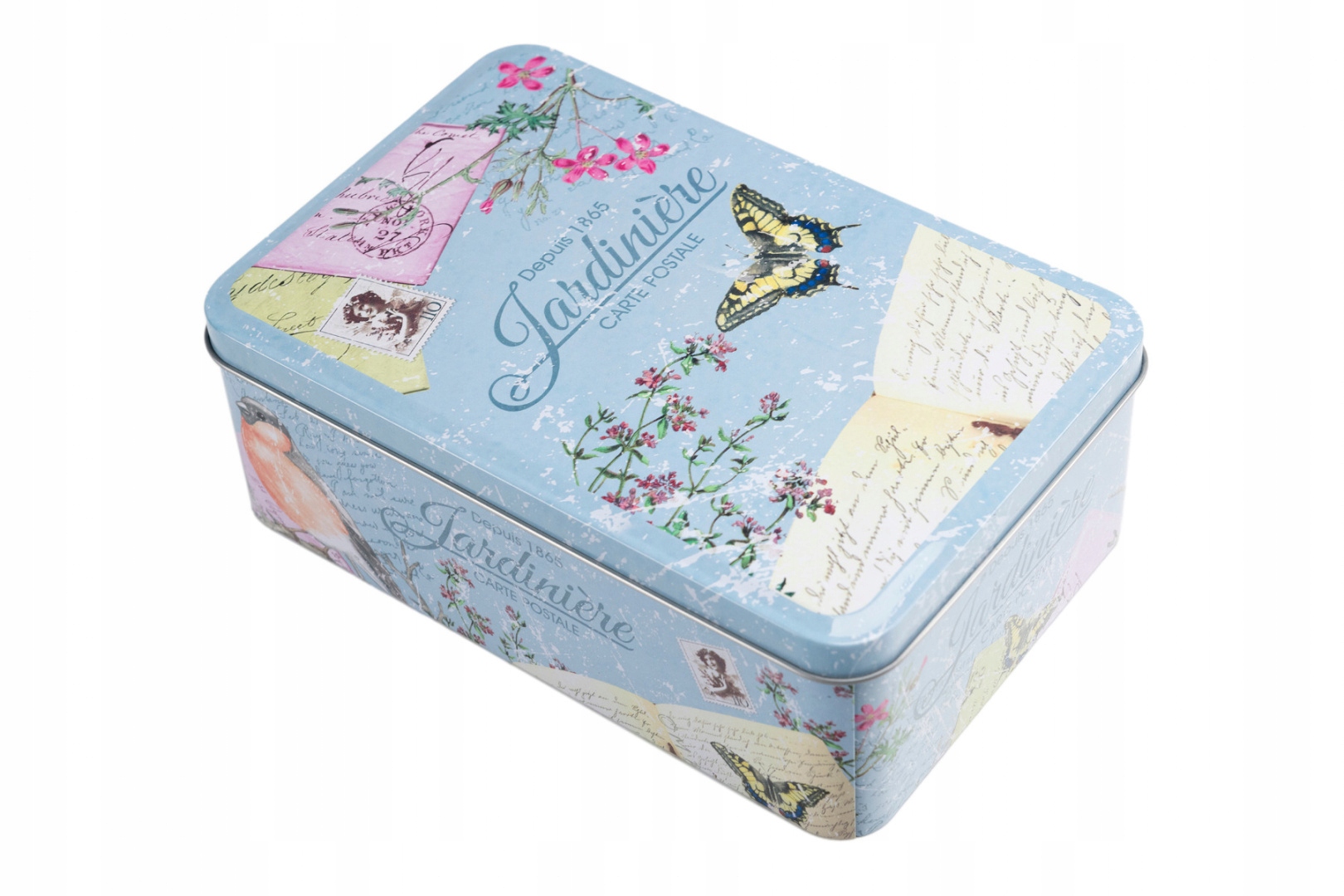 

Puszka na herbatę drobiazgi pudełko metalowe blue