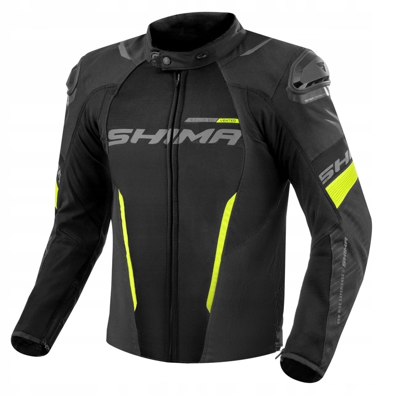 Motocyklová bunda Shima Solid 2.0 Vented Fluo černá žlutá fluo Bonus