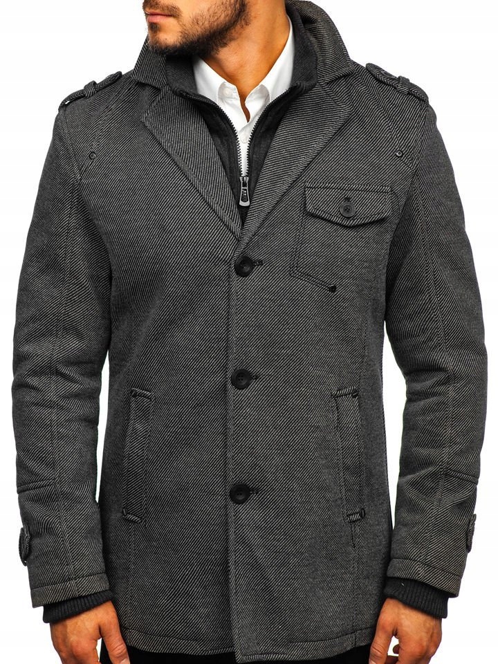 

Płaszcz Zimowy Klasyczny Szary 88801 DENLEY_3XL