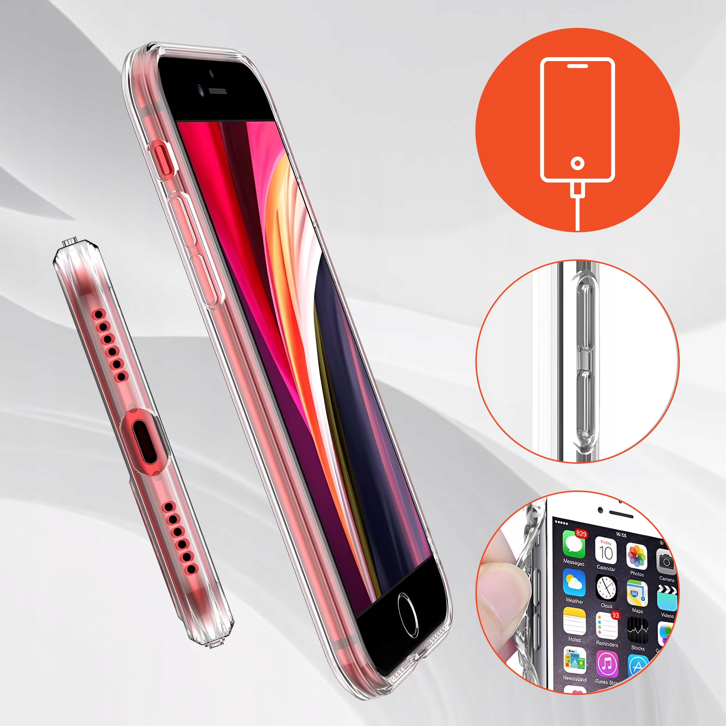 PRZEZROCZYSTY ETUI CASE SLIM PLECKI POKROWIEC DO IPHONE 7 8 SE 2020 2022 Stan opakowania oryginalne