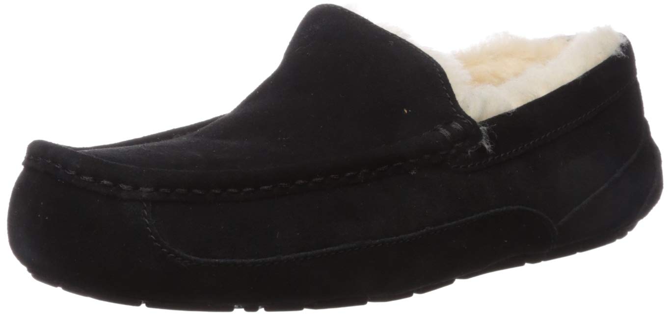 Pánské kožené Papuče Ugg s izolačním vzorem, černé, velikost 44, velikost 5M