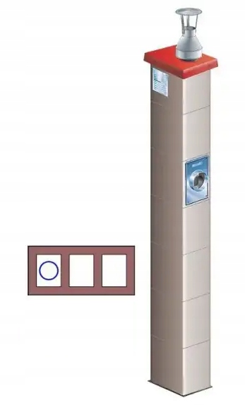 Systémový komín Brata Ferro Turbo K W3 fi 80 13 m 52 x 24 cm plyn olej