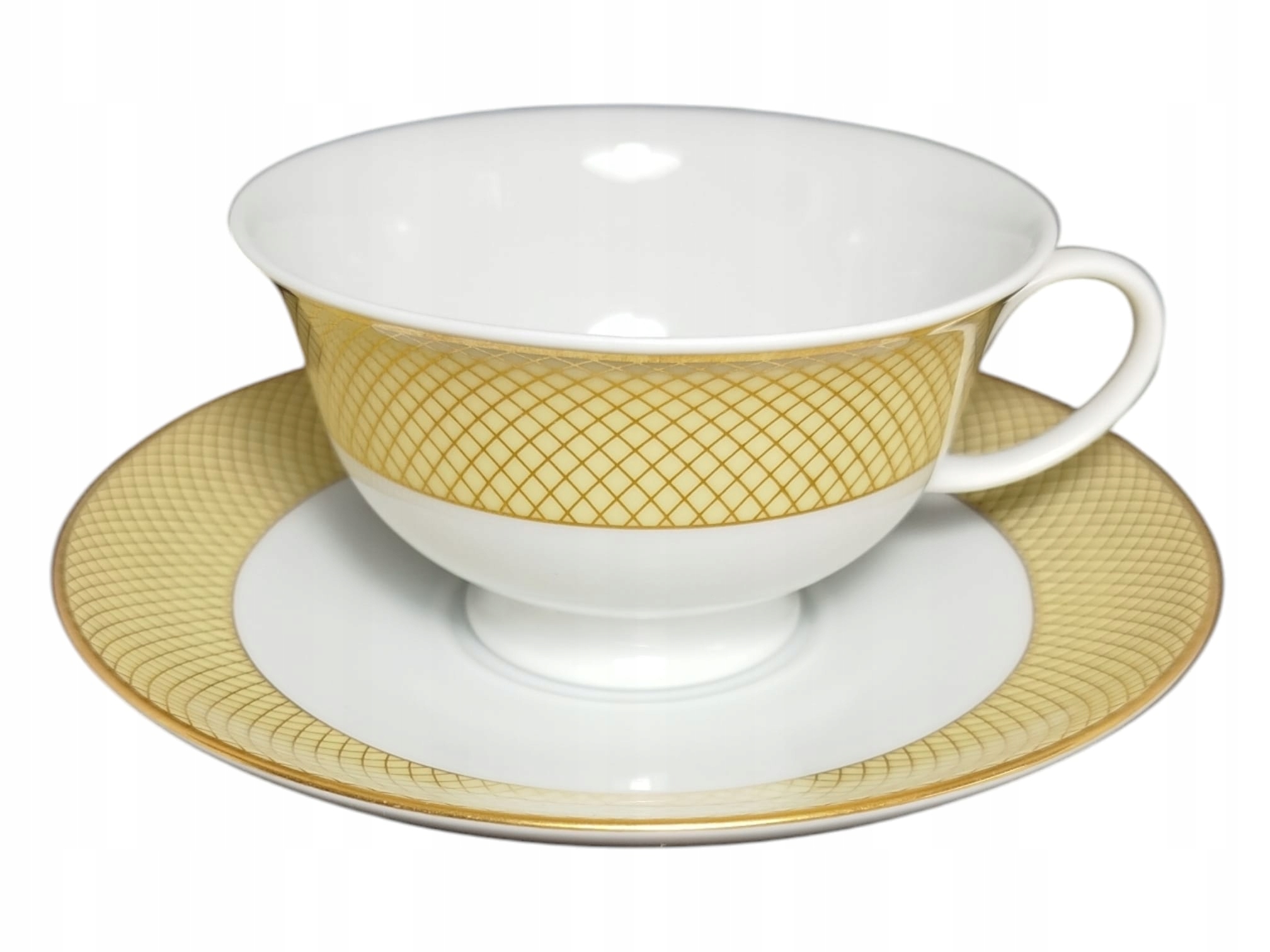 Filiżanka Rosenthal Złota krata - Elegancja Glamour.