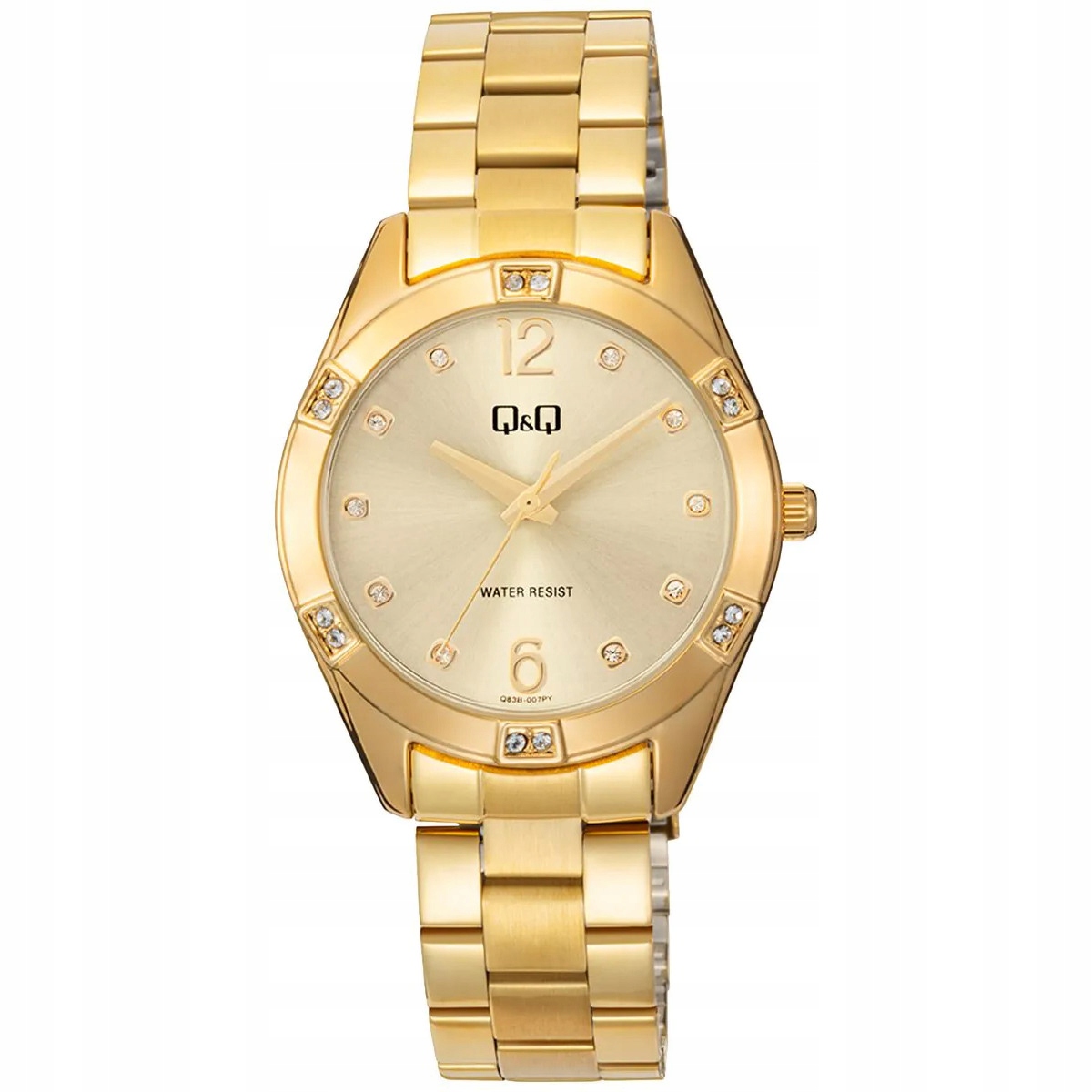 Dámské hodinky Qq Q83B-007P Zirkony zlaté