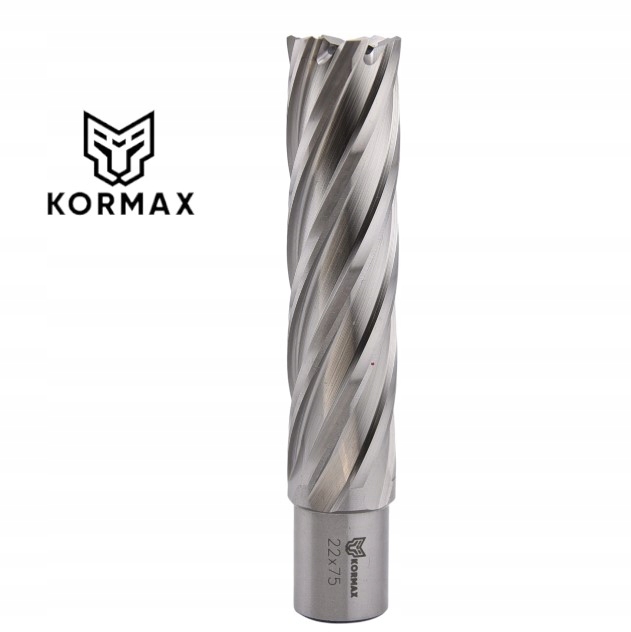 Trepanační fréza 22 mm x 75 mm vrták M2AL 22 x 75 Weldon Kormax