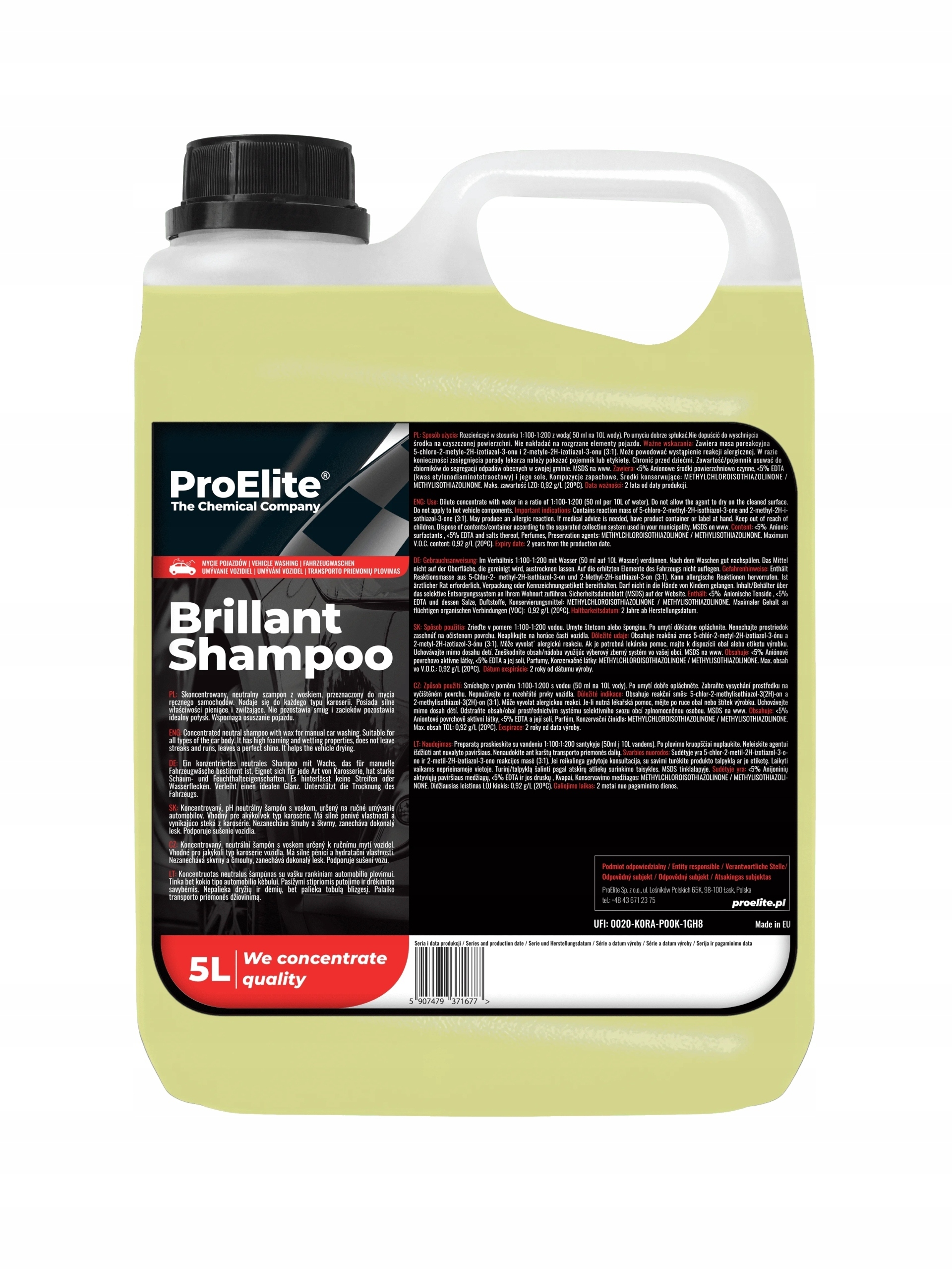 ProElite Brillant Shampoo 5L szampon samochodowy z woskiem