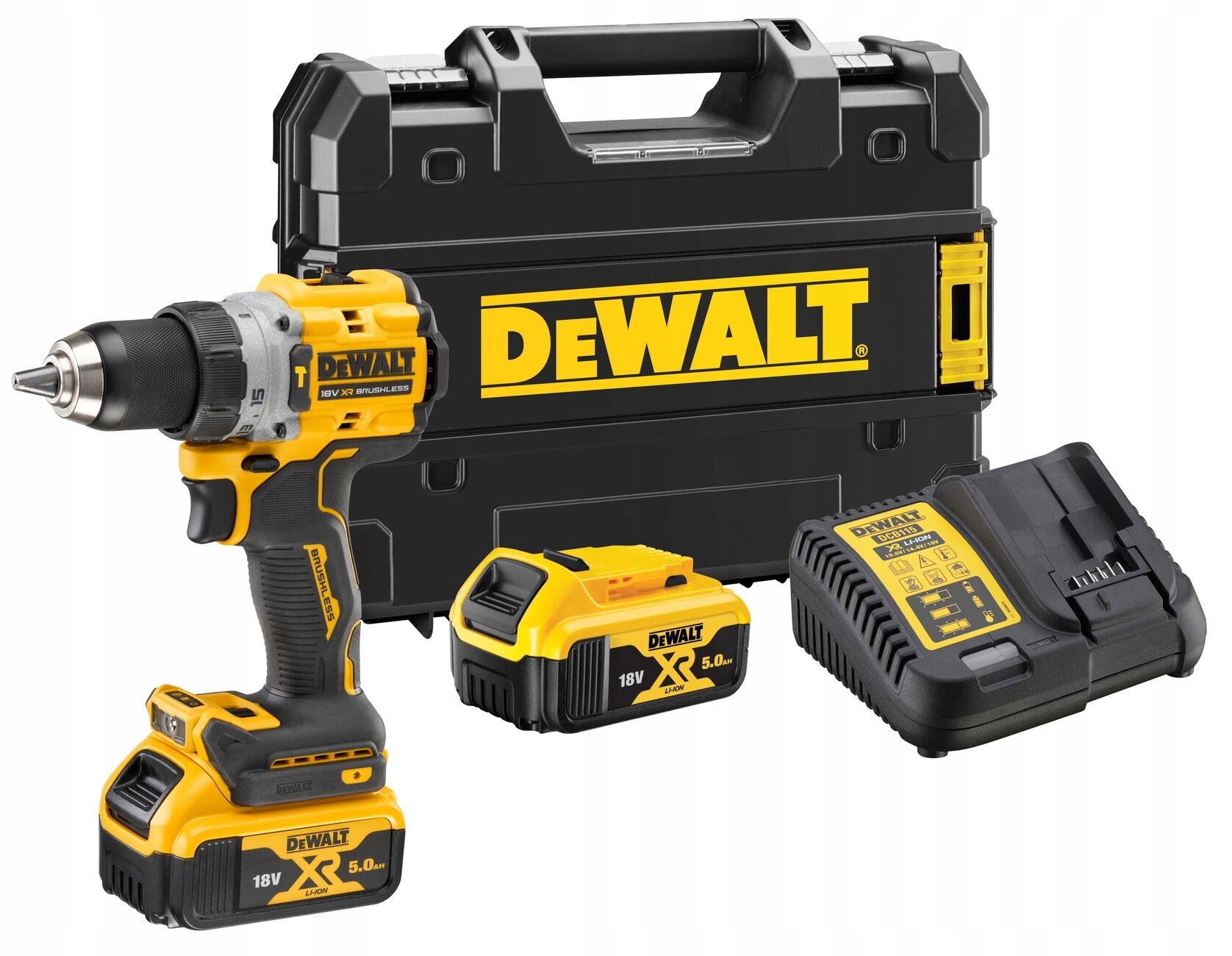 DeWalt wiertarko-wkrętarka udar 18V 90Nm 2x5Ah DCD805P2 walizka Tstak II
