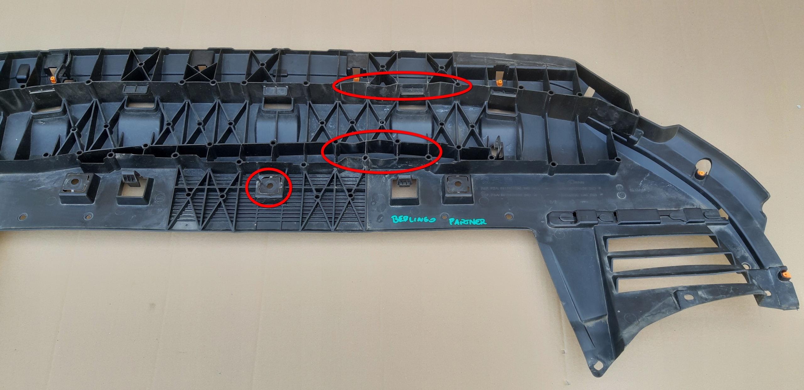 BERLINGO IV PARTNER RIFTER OSŁONA PŁYTA POD ZDERZAK 9816809580 Strona zabudowy przód