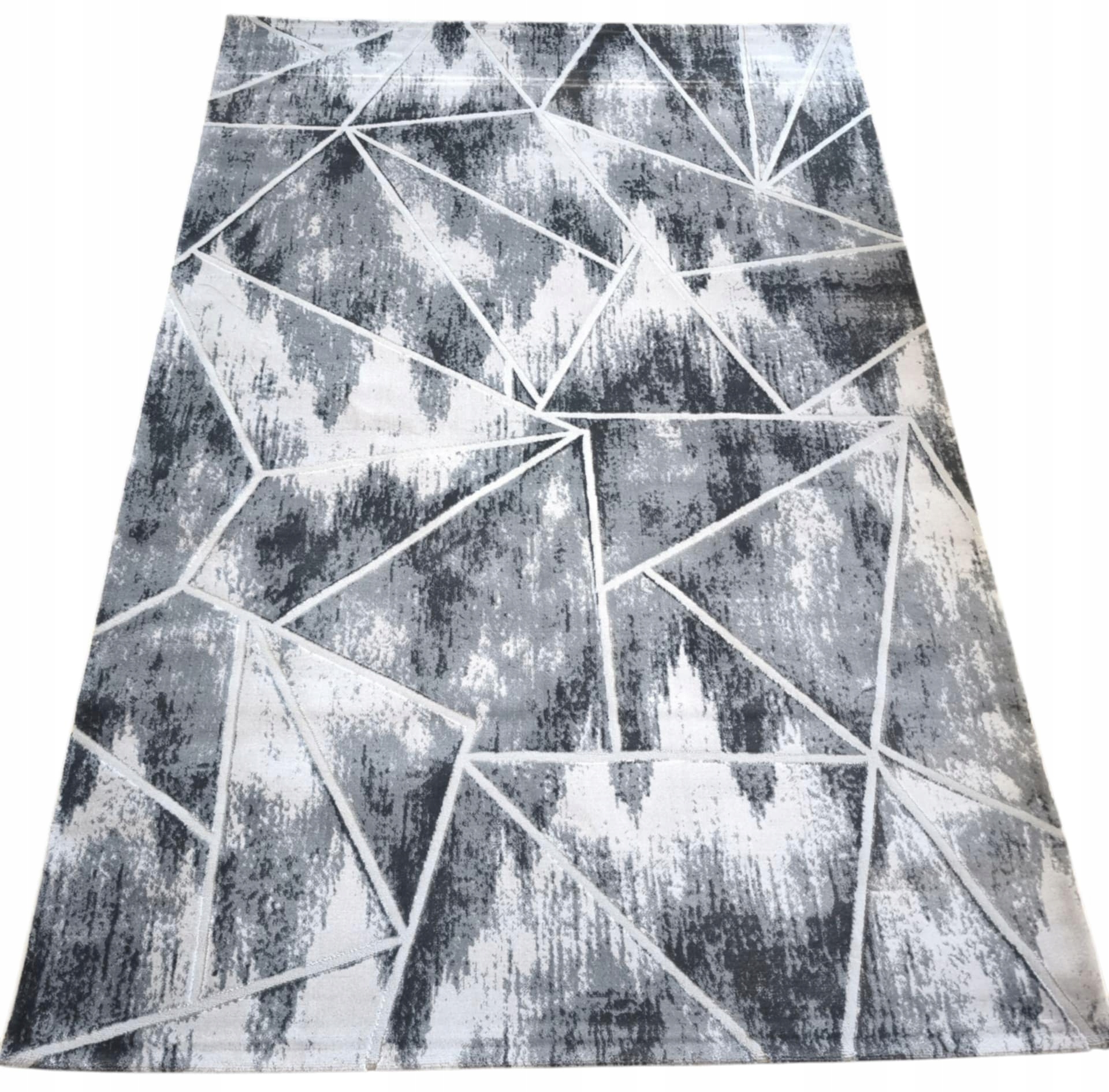 Koberec do obývacího pokoje 160 x 230 cm, loftový vzor s plyšovými štětinami, kvalita